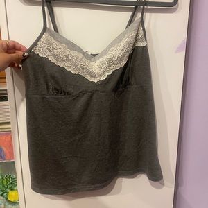 Grey lace cami top